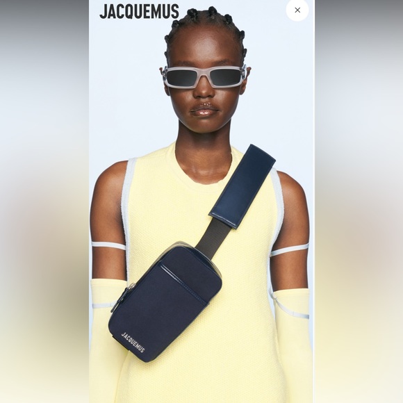 SOLD 💕 JACQUEMUS - Le Giardino Crossbody Pouch Bag - Unisex - Dark Navy - Picture 6 of 9